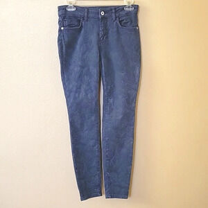 Pilcro and the Letterpress Blue Floral High Rise Skinny Jeans - Size 26